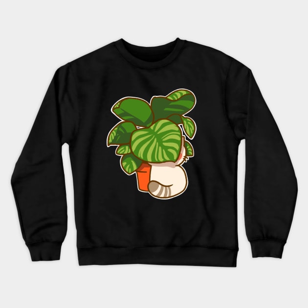 Cat Hiding in Plant Crewneck Sweatshirt by vooolatility